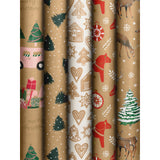 Roll Wrap Assortment 0.7x2m Natural Xmas 60 Rolls