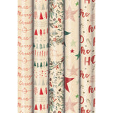 Plastic-Free Roll Wrap Assortment Xmas Dreams of Nature 1.5mx70cm 25 rolls (UK RW)