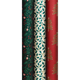 Roll Wrap Plastic-Free Christmas Assortment Box 0.7x4m Traditional Xmas (UK RW)