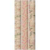 Roll Wrap Plastic-Free Christmas Assortment Box 0.7x4m Traditional Recycled (UK RW)