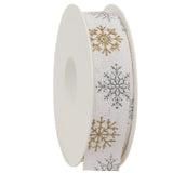 Snowflake Cotton Ribbon Spool (GOG) 25mm x 20m