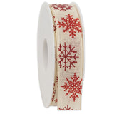 Snowflake Cotton Ribbon Spool (GOG) 25mm x 20m