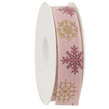 Snowflake Cotton Ribbon Spool (GOG) 25mm x 20m