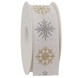 Snowflake Cotton Ribbon Spool (GOG) 40mm x 20m