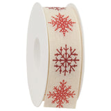 Snowflake Cotton Ribbon Spool (GOG) 40mm x 20m