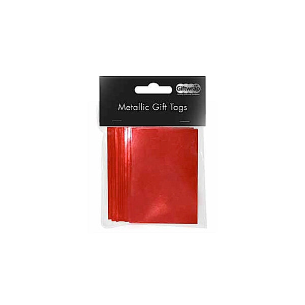 Metallic Red Gift Tag Packs 50x70mm with String