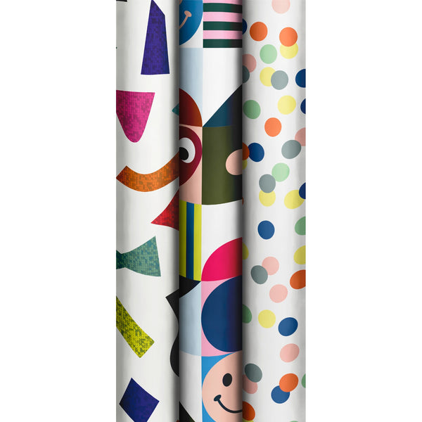 Roll Wrap Assortment 0.7x1.5m Colourful Fun 36 rolls