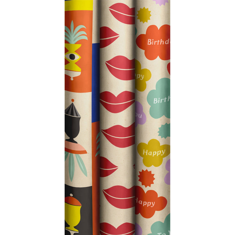 Roll Wrap Assortment 0.7x2m Natural Friendship 36 rolls