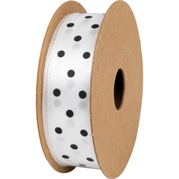 Double Faced Satin Ribbon Spool 15mm x 3m Dots