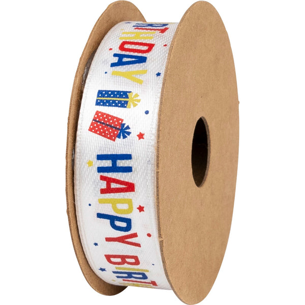 Double Faced Satin Ribbon Spool 15mm x 3m Birthday