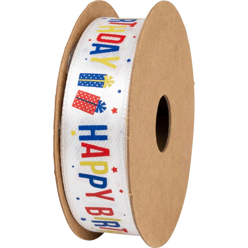 Double Faced Satin Ribbon Spool 15mm x 3m Birthday