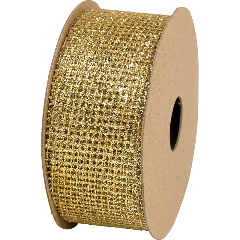 Mesh Glitter Ribbon Spools 25mm x 5m