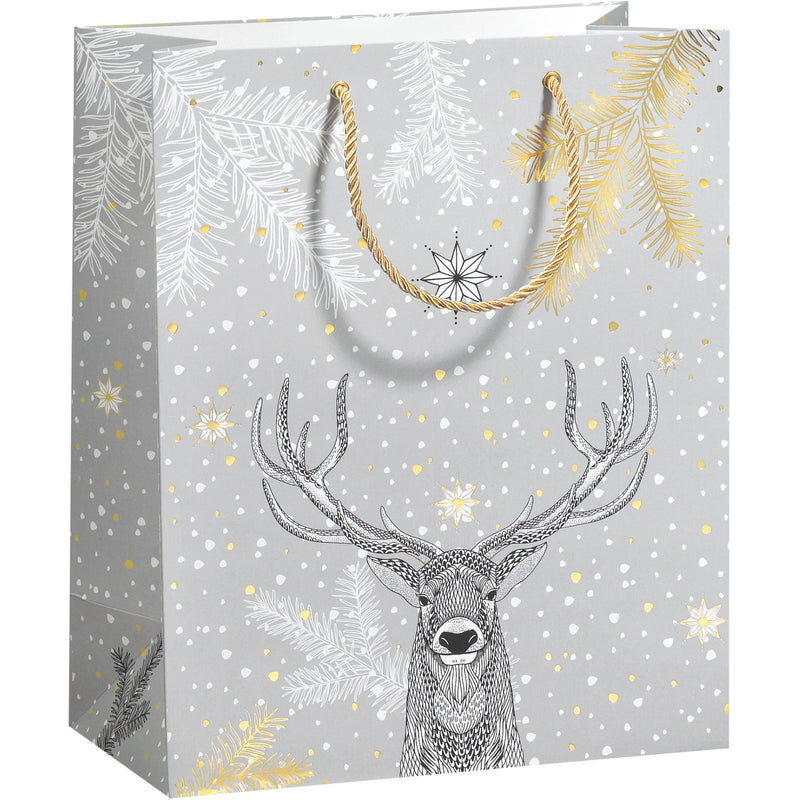 Gift Bags 17x9x22.5cm Festive Deer 10 bags