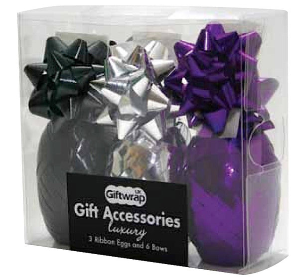 Fashion - Purple/Black/Silver Accessory Pack (3 Ribbon Eggs & 6 Bows)