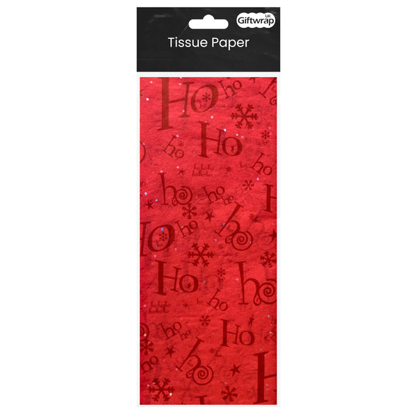 Tissue Paper Ho Ho Red