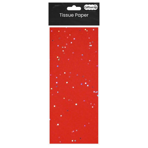 Tissue Paper Red Glitter Gemstone