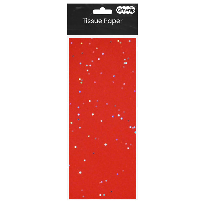 Tissue Paper Red Glitter Gemstone