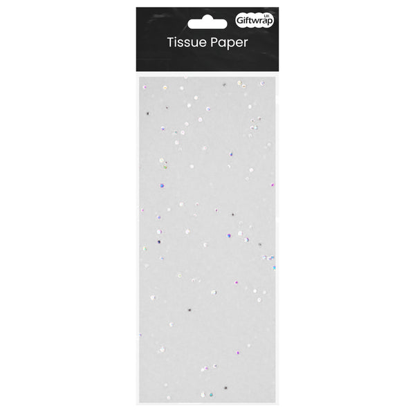 Tissue Paper White Glitter Gemstone