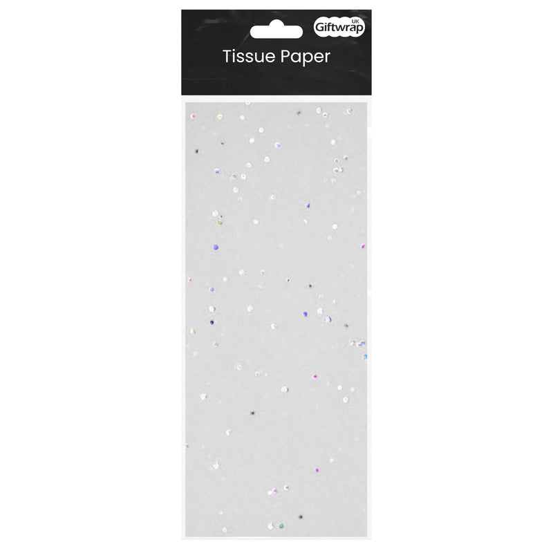 Tissue Paper White Glitter Gemstone