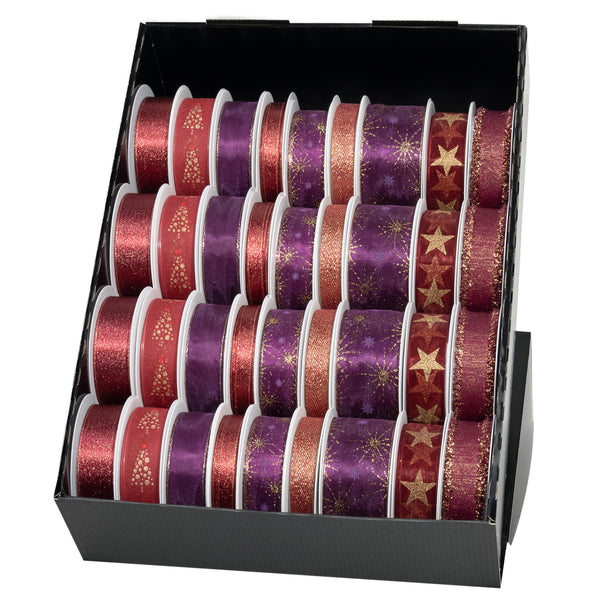 Burgundy/Purple Ribbon on Reel 36 piece(s)