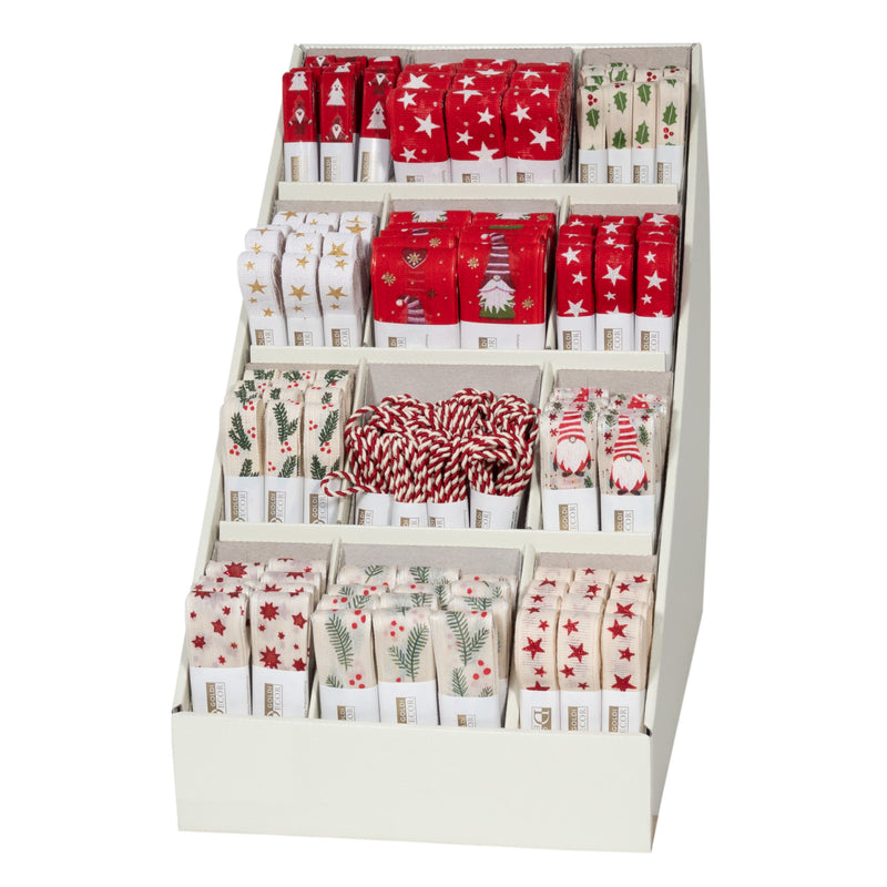 White/Red Christmas Ribbon Hanks 138 piece(s)