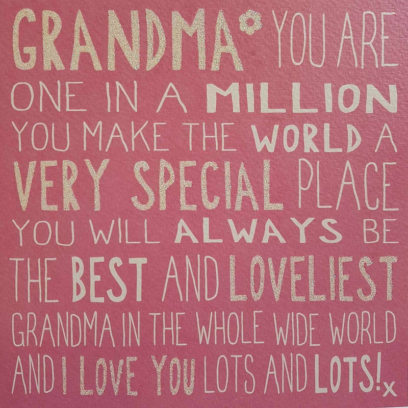 Messages of Love - Special Grandma 160mm x 160mm (JJ)