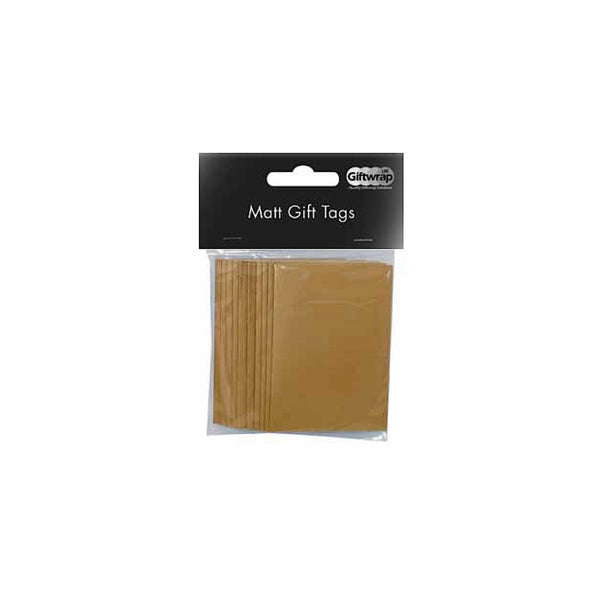 Matt Gold Gift Tag Packs 50x70mm with String