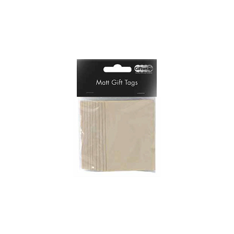 Matt Silver Gift Tag Packs 50x70mm with String