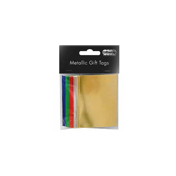 Metallic Traditional Assorted Gift Tag Packs 50x70mm with String