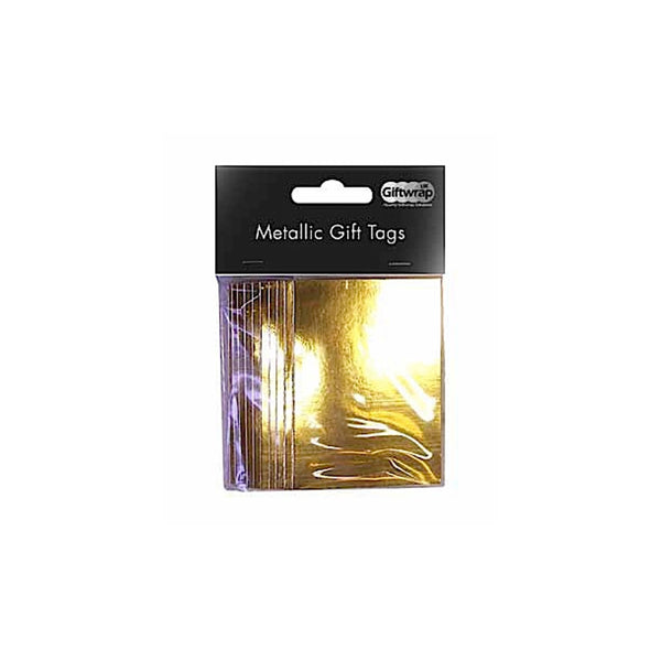 Metallic Gold Gift Tag Packs 50x70mm with String